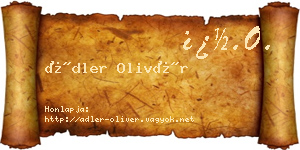 Ádler Olivér névjegykártya
