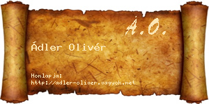 Ádler Olivér névjegykártya