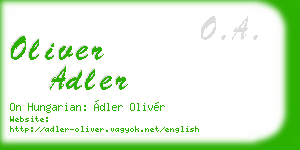 oliver adler business card