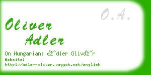 oliver adler business card